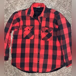 Vintage Five Brother Buffalo Plaid Men's Button Up Flannel Shirt Jacket Coat XL